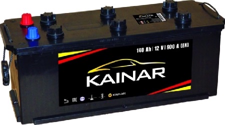 Аккумулятор KAINAR, 12 В, 140 А/ч, 900 А, артикул 140 121 15 0 3
